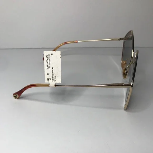 New authentic💯- CHLOE CH0024S 002 Round Gold Pink Grey 60 mm Women's Sunglasses - Picture 11 of 14